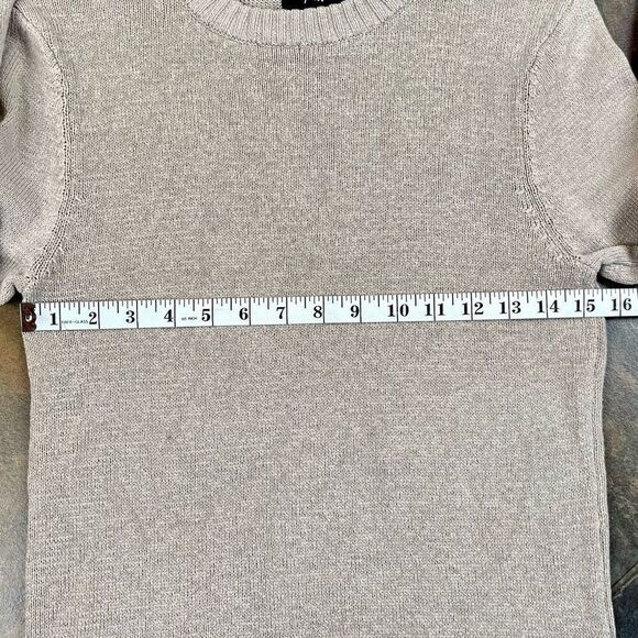 H&M Tan Beige Knit Crew Neck Tunic Sweater S - Picture 8 of 11